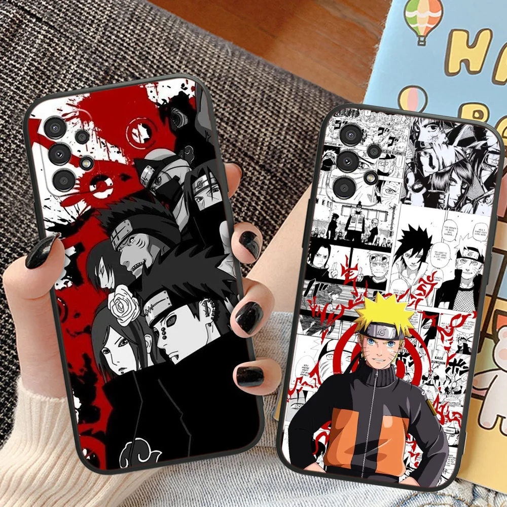 N-NARUTO Anime Phone Case For Samsung A34 35 42 50 51 52 53 54 A55 A60 A70 A71 A72 A73 A80 A81 A90 A91 Black Cover Soft Funda