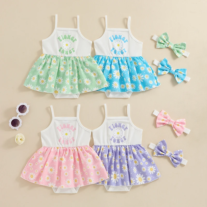 

Tregren 0-18Months Infant Baby Girls 2Pcs Summer Outfits Sleeveless Floral Print Skirt Romper + Headband Set Newborn Clothes