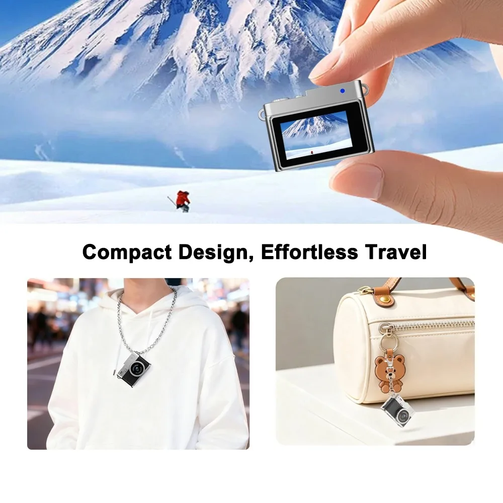 1080P كاميرا رقمية صغيرة جيب مسجل فيديو مع شاشة IPS 0.96 بوصة كاميرا محمولة ريترو للسفر التصوير اليومي #2