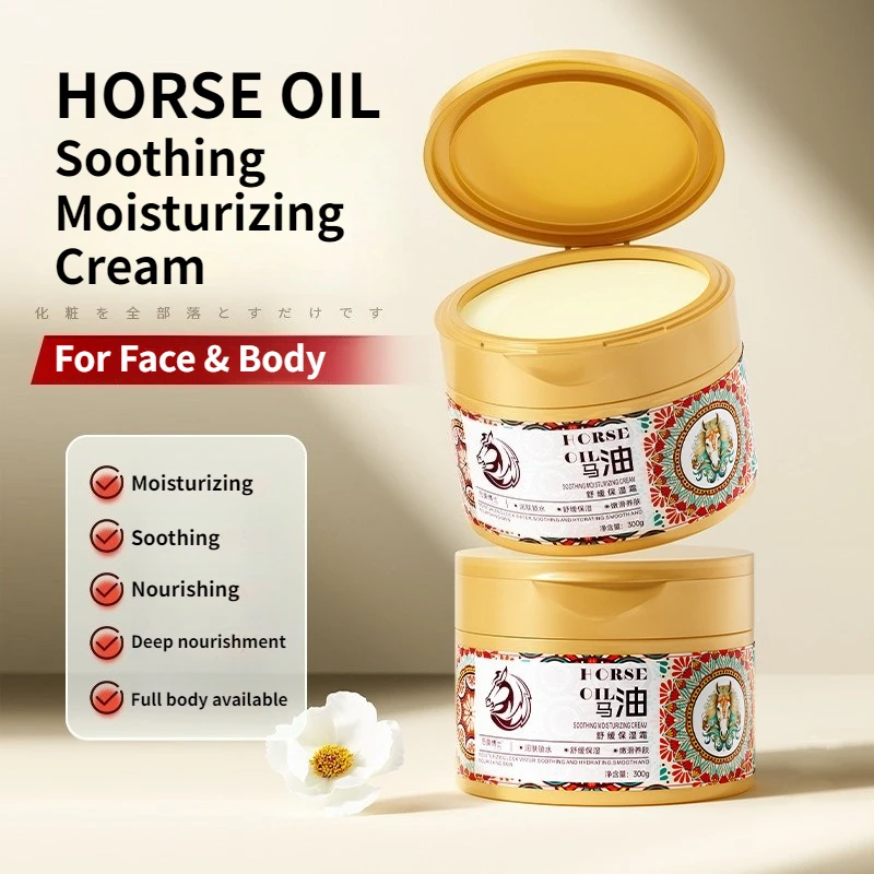 Horse Oil Soothing Moisturizing Cream for Face & Body Moisturizer Dry Flaky Skin Repairs Rough Patches Soothes Tightness