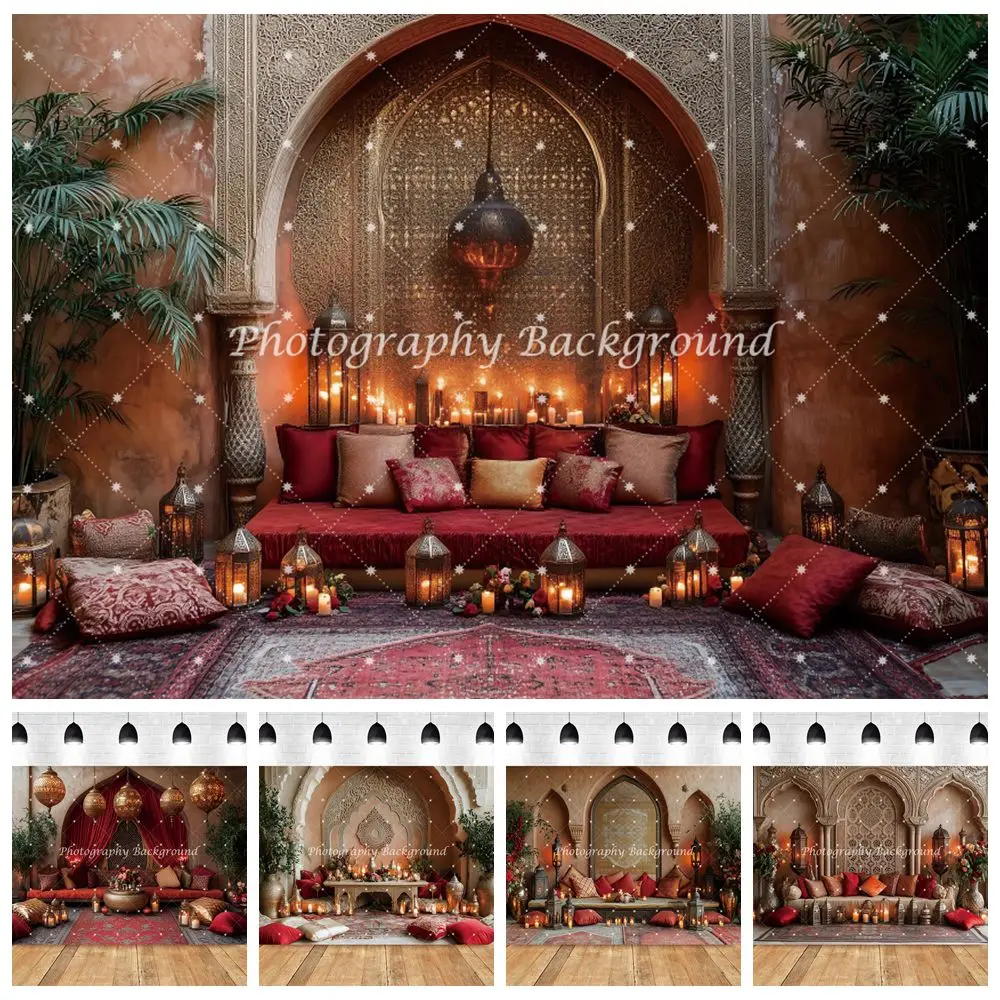 

Vintage Religious Moroccan Style Backdrop Ethnic Style Carpet Candle Room Decoration Photography Background Photo Studio Props
