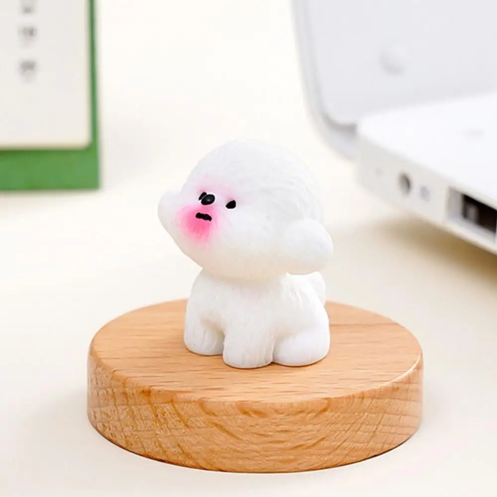 Mini Resin Figurines Small Resin Ornaments 3pcs Cute Dog Figurines Resin Car Dashboard Decorations Mini Adhesive for Women’s