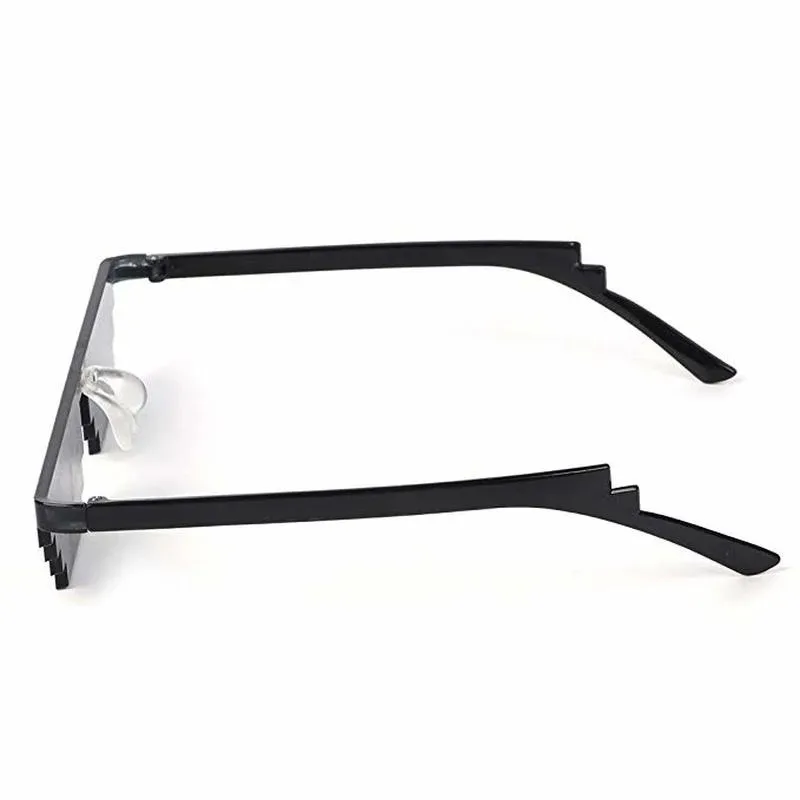 1PCS NEW Mosaic Sunglasses Pixel Black Mosaic Eyelasses 2025 Fashion Trick Thug Life Glasses Cool Jokes Funny Eyewear