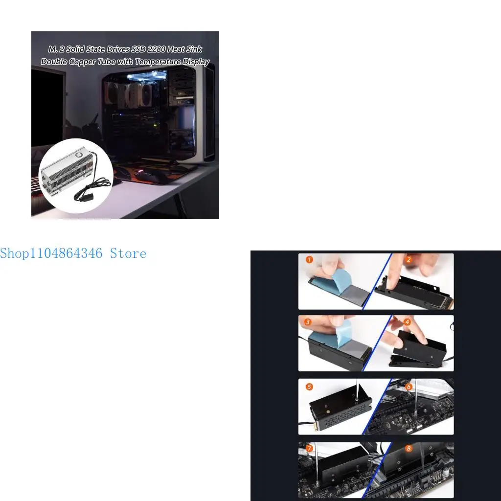 

5ASD Металл М.2 2280 Система охлаждения SSD Thermals в режиме реального времени.