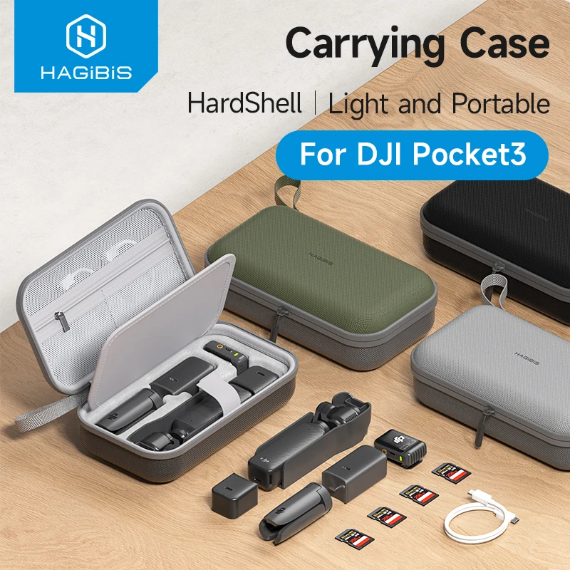 

Hagibis Portable Carrying Case for DJI Osmo Pocket 3 Creator Combo Storage Bag for Gimbal Stabilizer Card Reader Accessories