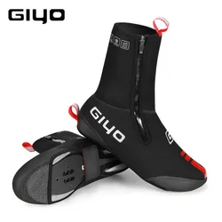 Waterproof Windproof Fleece Cycling Shoes Covers, Road Bike Overshoes, Lock Protector, Thermal, Winter