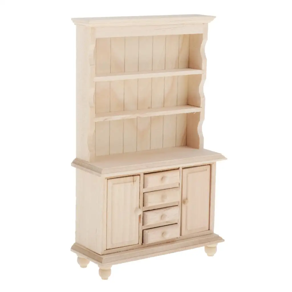 1/12 Dollhouse Miniature Furniture Multifunctional Wooden Bookshelf Bookcase Cabinet Room Cabinet Display Shlef Bookshelf