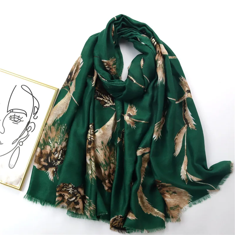 2022 Autumn Women Viscose Scarf Lurex Glitter Petal Floral Fringe Hijab Shawls and Wraps Foulard Echarpe Muslim Sjaal 180*90Cm