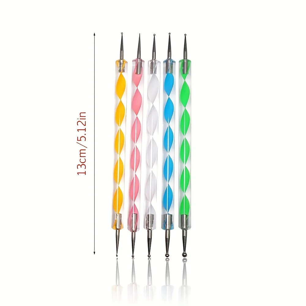 1Set Diamond Painting Nail Art Dotting Pen Acrylic Handle Crystal  Drill Point Manicure Tool Dot Marbleizing Drawing Brush