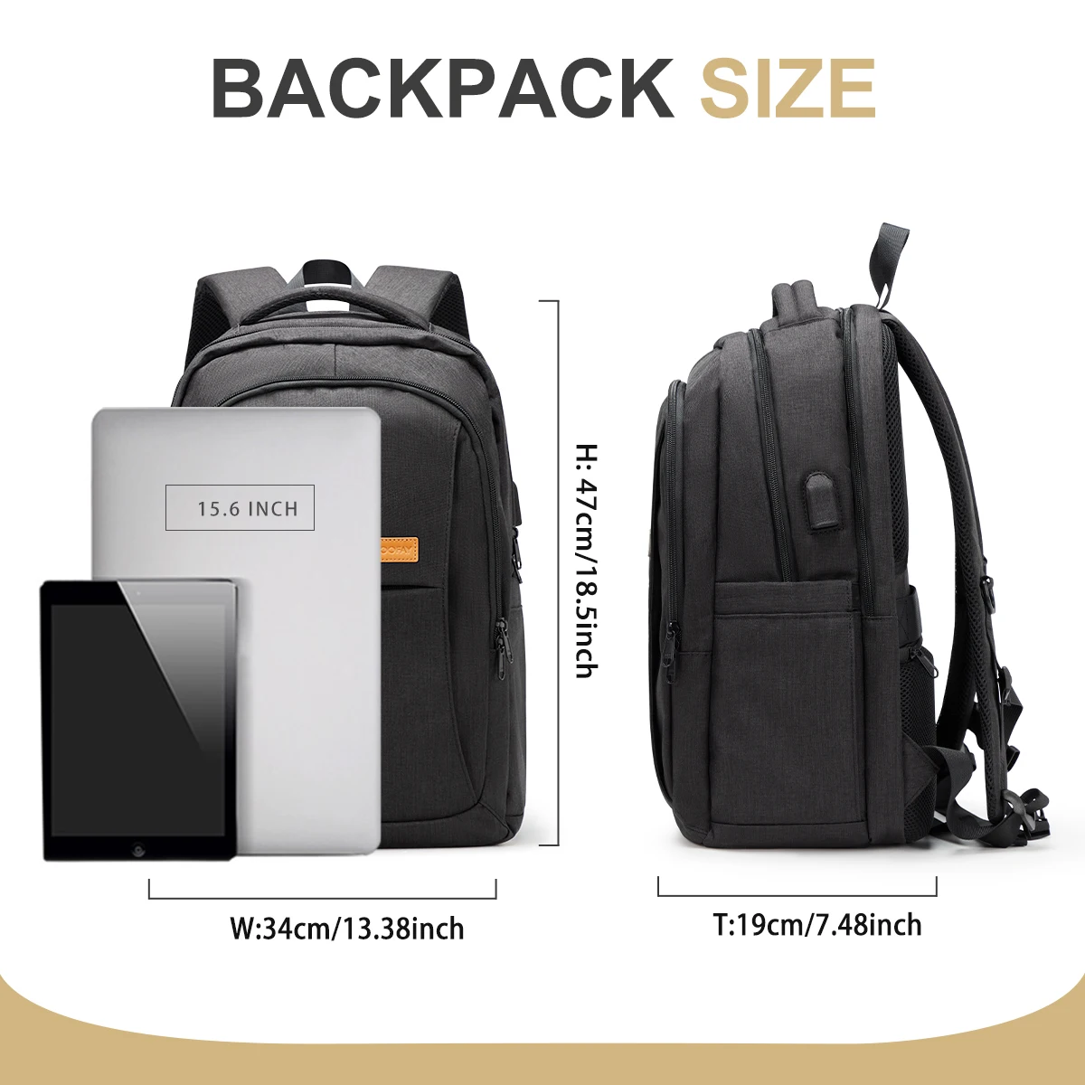 Men Backpack Business 15.6 Inch Laptop Backpack Lightweight Water Repellent Travel Backpack Hand Bag University School Backpack