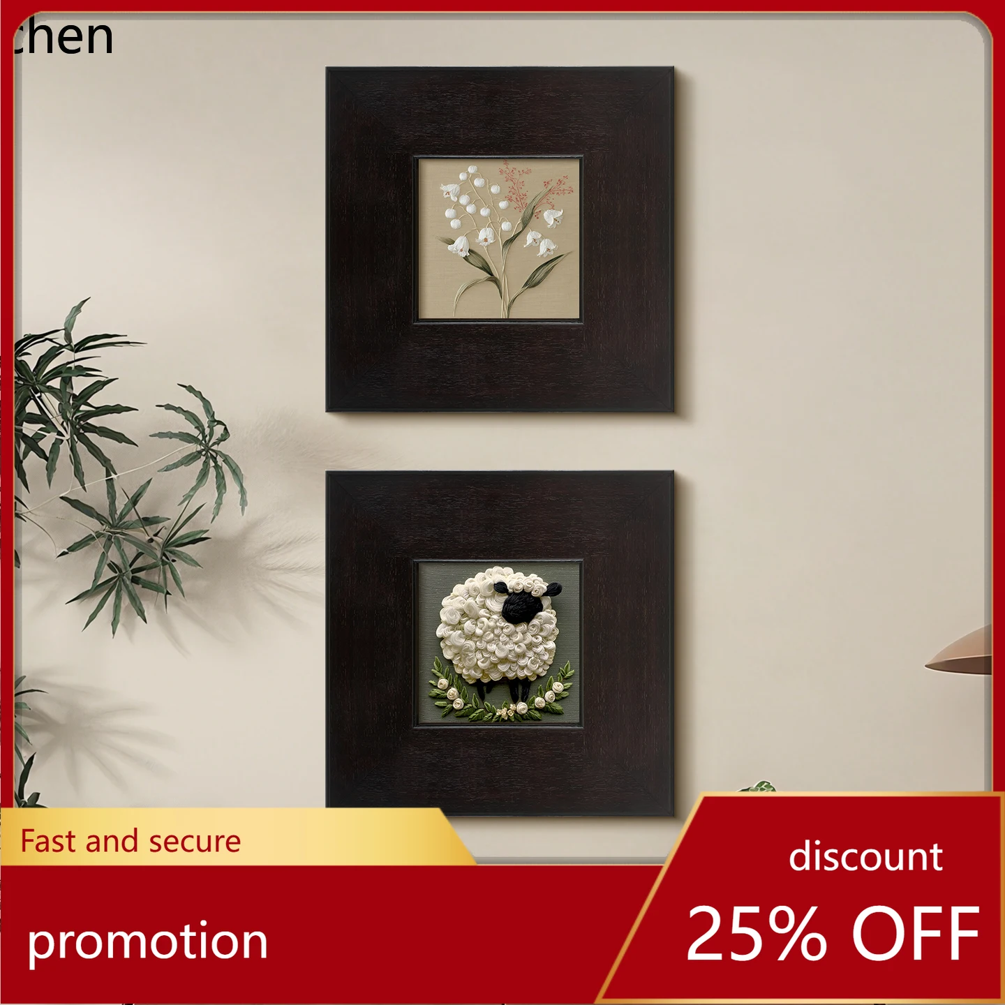 

HT Niche Art Living Room Decorative Painting Bedroom Entrance Cabinet Hanging Painting