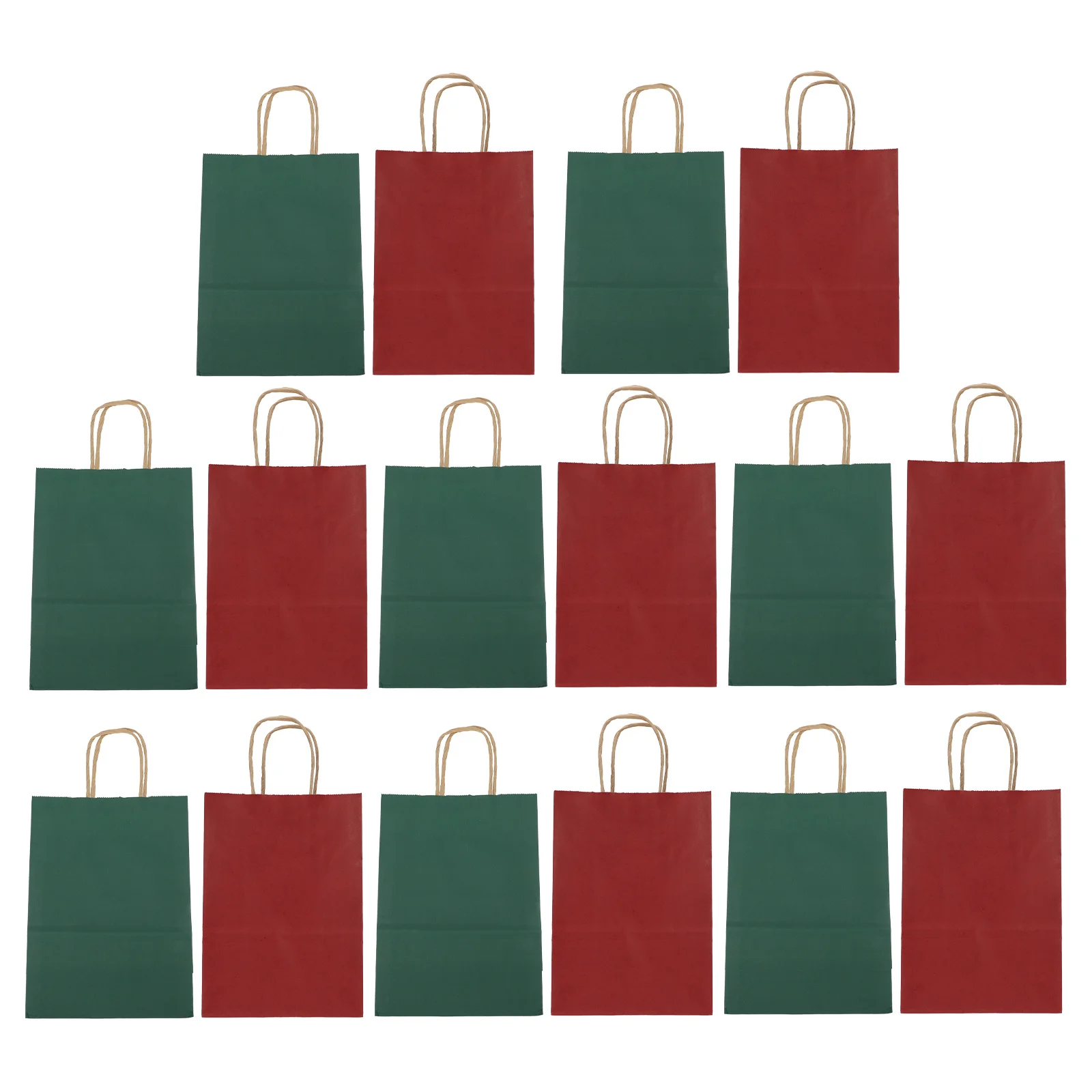 16 قطعة أكياس هدايا عيد الميلاد الورقية المحمولة المحمولة عيد الميلاد التعبئة الحقائب للهدايا الحلوى البسكويت أكياس هدايا عيد الميلاد