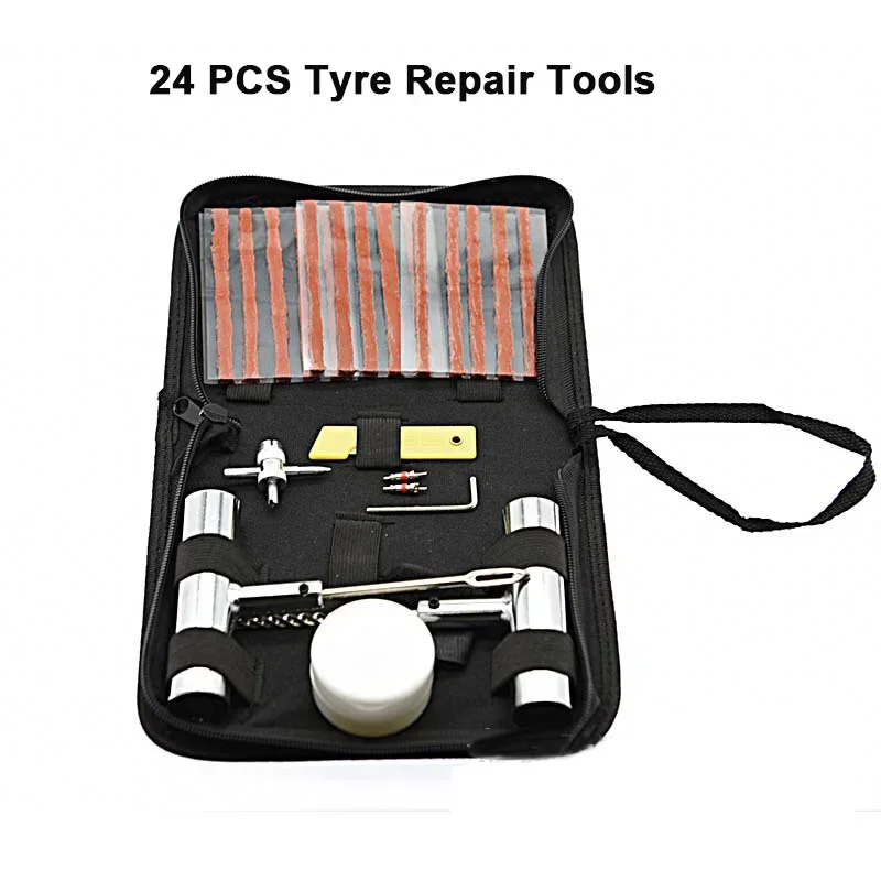 24/46/62PCS Car Tire Repair Tool Sets Tire Repair Kit Studding Tool Auto Bike Tire Repair Puncture Plug Garage Car Accessories