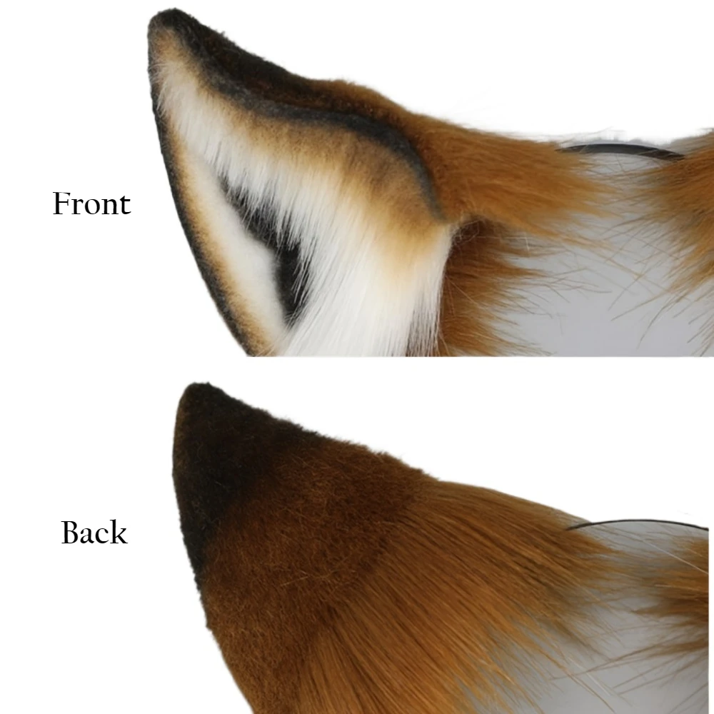 귀여운 솜털 인조 여우 귀, 현실적인 귀 머리띠, 동물 헤어 액세서리, 할로윈 애니메이션 코스프레 파티 카니발에 적합