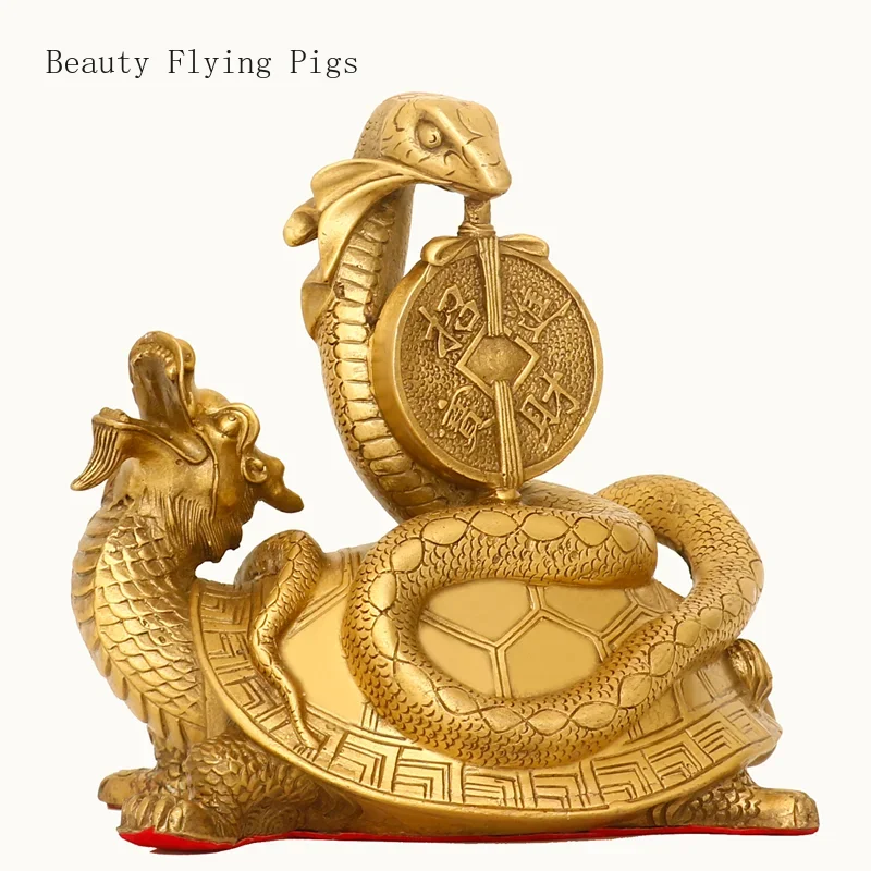 

1PCS pure copper retro biomimetic dragon turtle ornament divine beast entrance living room decoration high-end gift