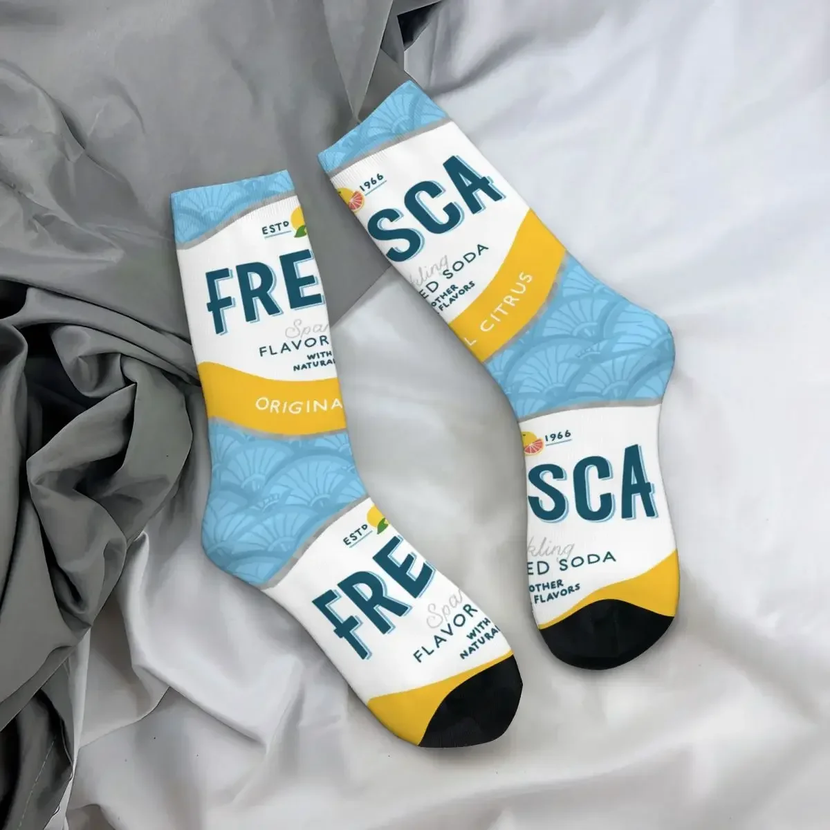 Fresca Grapefruit Frisdrank Sokken Harajuku Zweetabsorberende Kousen Het hele seizoen Lange Sokken Accessoires voor Unisex Verjaardagscadeau