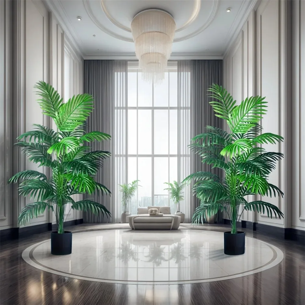 1PC 24Leaves Areca palm simulation green plants realistic artificial trees suitable for bedroom living room outdoor decoration