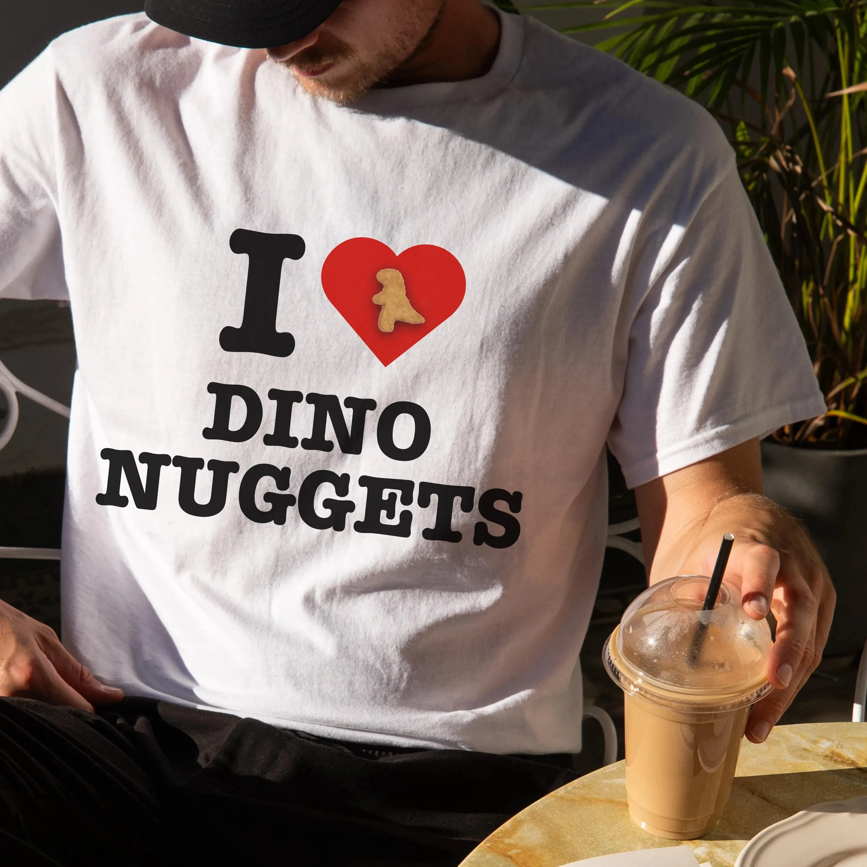 Men's High-Quality T-Shirts: Fashionable Trendy Comfortable and Casual I Love Dino Nuggets T-Shirt Funny Dino Nugget Meme Shirt