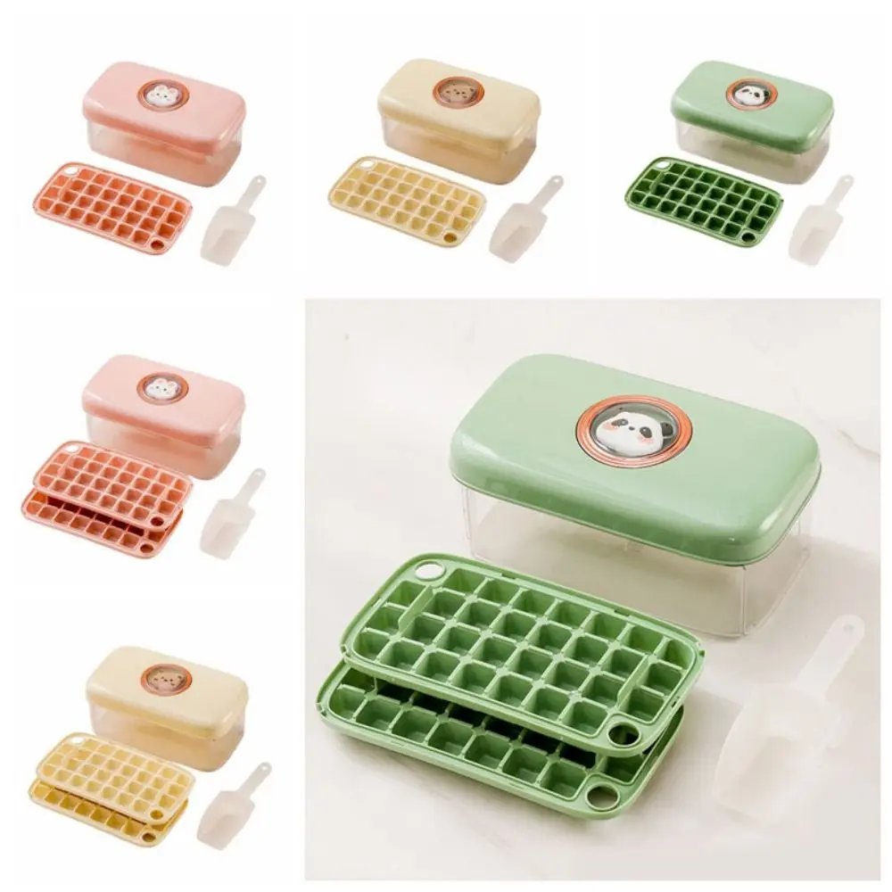 

Portable Ice Cube Tray with Storage Box One-button Press 1/2 Layers Ice Cube Molds NO BPA Reusable Ice Box Maker Chilling Drinks