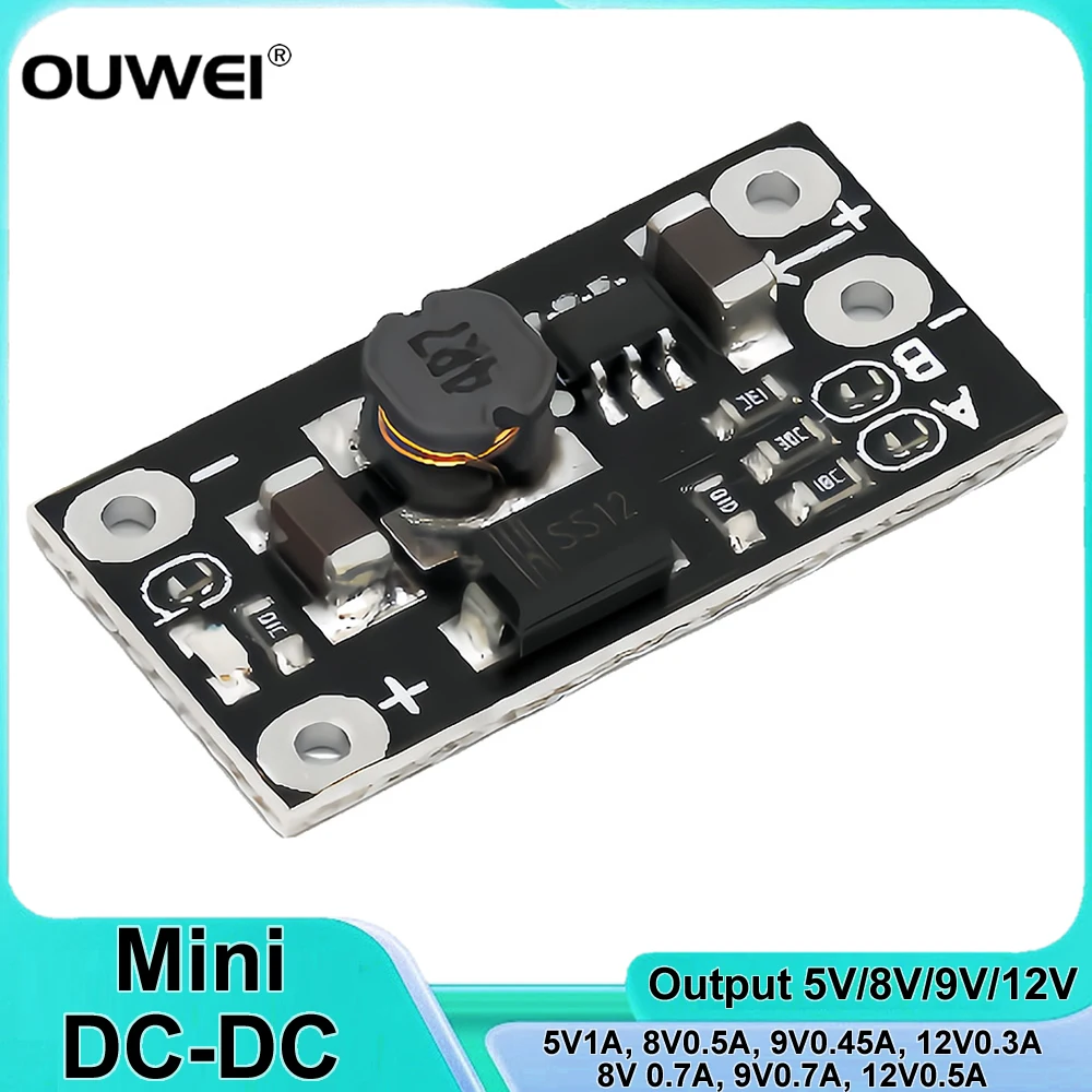 Placa Convertidora de refuerzo Mini DC-DC, módulo de 3V, 3,2 V, 3,3 V, 3,7 V, 5V, 9V a 12V, regulador de voltaje, placa PCB, elevador de batería de litio