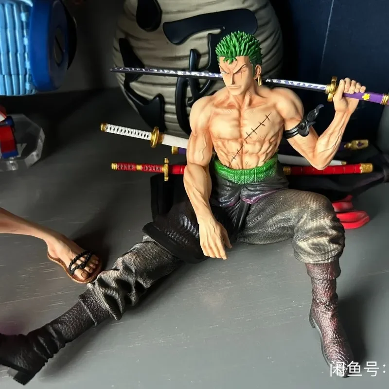 1cm One Piece Anime Figures Roronoa Zoro Figurine Wine Jug Pz Sitting Posture Action Figure Pvc Collectible Pvc Model