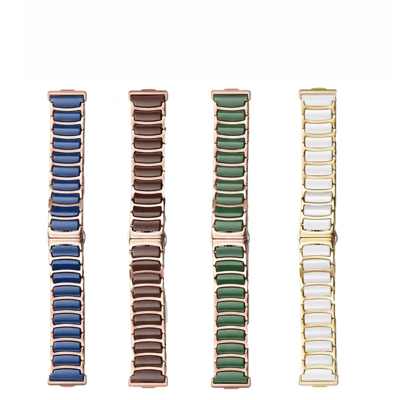Fashion ceramic strap for Huawei FIT3/4/5 FIT5Pro crescent I-shaped stainless steel ceramic watch strap Smart Accessories band