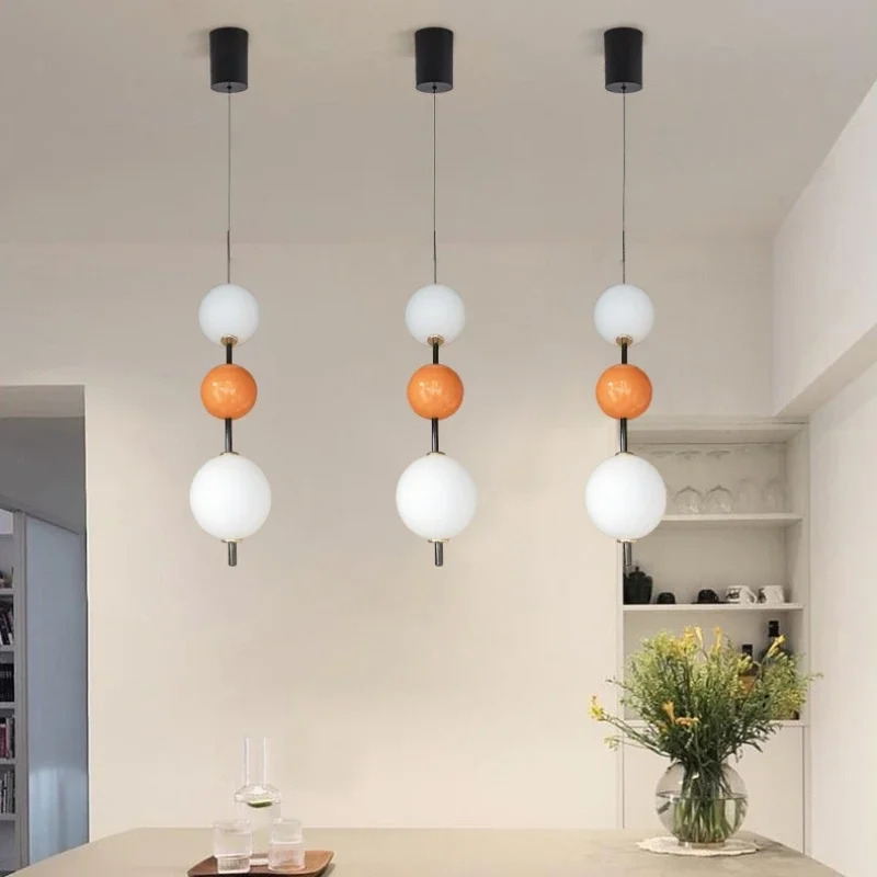 Imagem -05 - Bola Colorida Led Pendant Light Pendurado Lâmpada Bola de Vidro Branco Fio Ajustável Quarto Sala de Jantar Cozinha 4000k