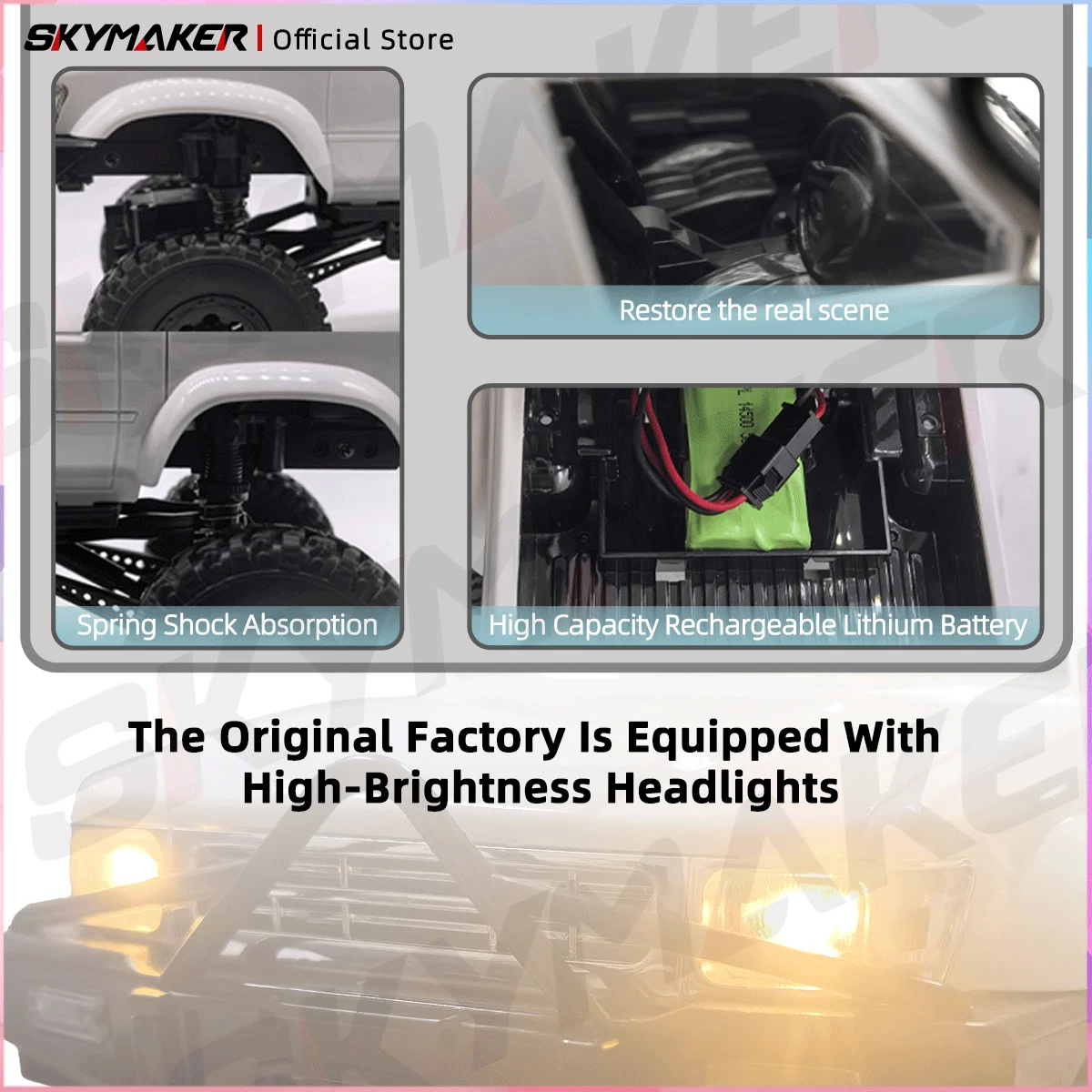 WPL C64-1 RC รถ 1:16 Hailax 2.4G 4WD รีโมทคอนโทรลรถบรรทุกควบคุม LED Light ไฟฟ้าของเล่น Off-รถโหมด