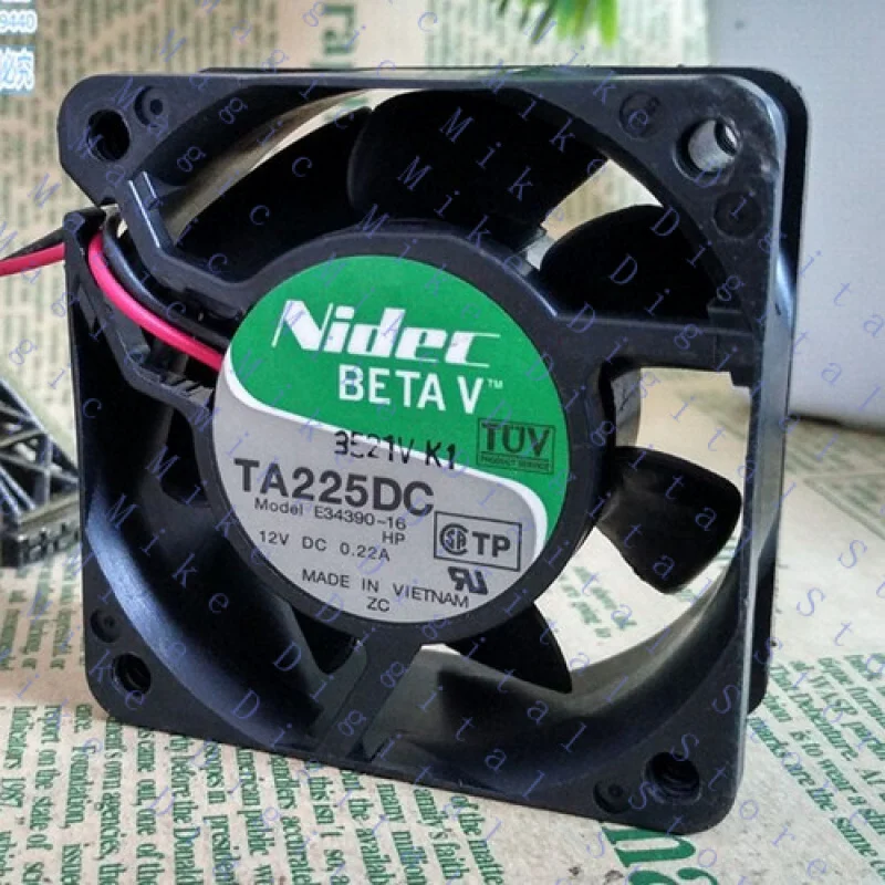 UU  Original FOR NIDEC TA225DC DC 12V 0.22A 60*60*25 2 Lines Cooling Fan