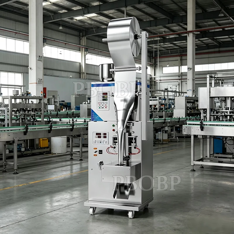Small Business Food Packing Machine Rice Tea Milk Sachets PLC Motor Core Components Teabag Plastic Pouch Film Foil Packaging