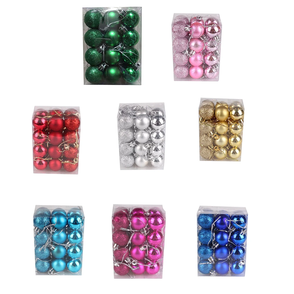 24pcs Plastic Christmas Tree Decoration Balls For Decoration In Living Room Bedroom Study Office Christmas Tree Home Decorations