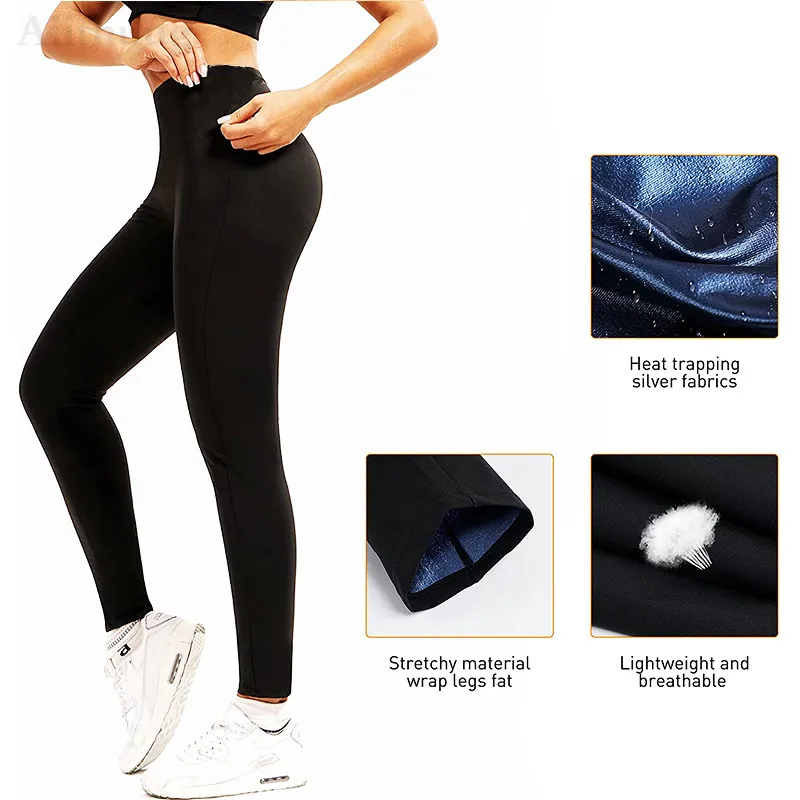 Aiithuug High Waist Trainer Body Shaper Leggings Weight Loss Corset Fat Burn Corsets Slimming Corset Sauna Sweat Pants Polymer