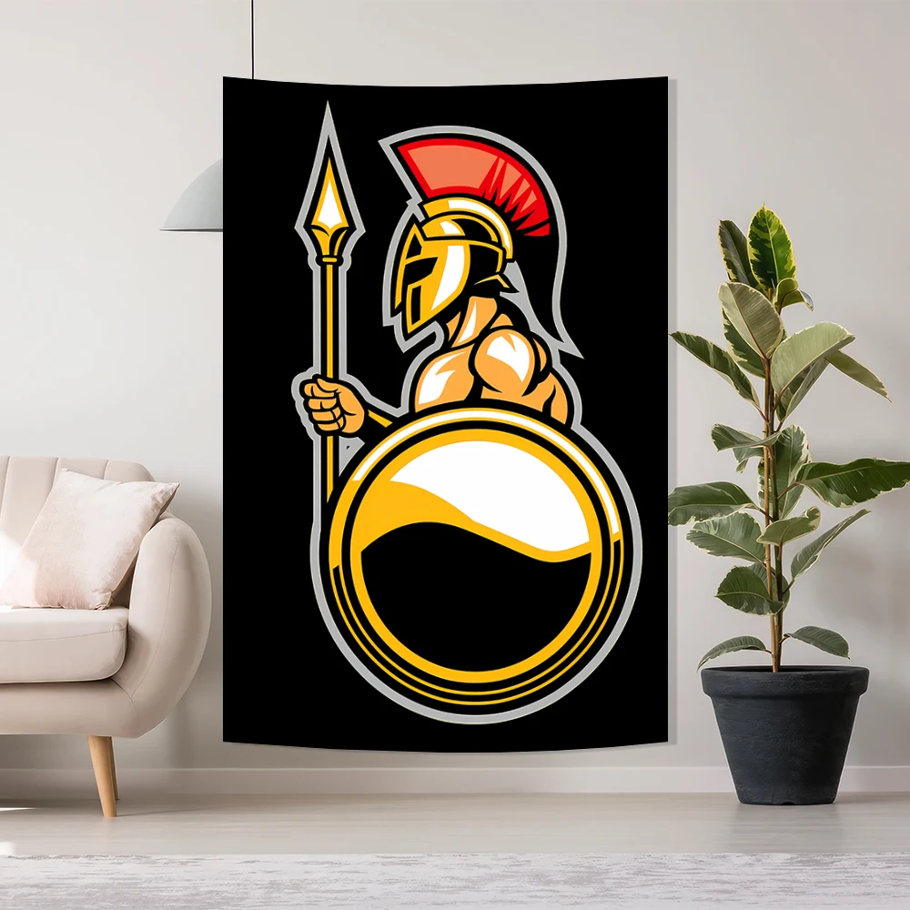 Spain Knights Templar Tapestry Poster Wall Art Deco Vintage Logo Polyester Material Home Bedroom