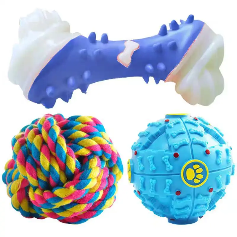 

-Border Dog Toy Set Teeth Grinding Durable Chewable Boredom Relief Puzzle Treat Dispensing Ball Golden Retriever Teddy Bich