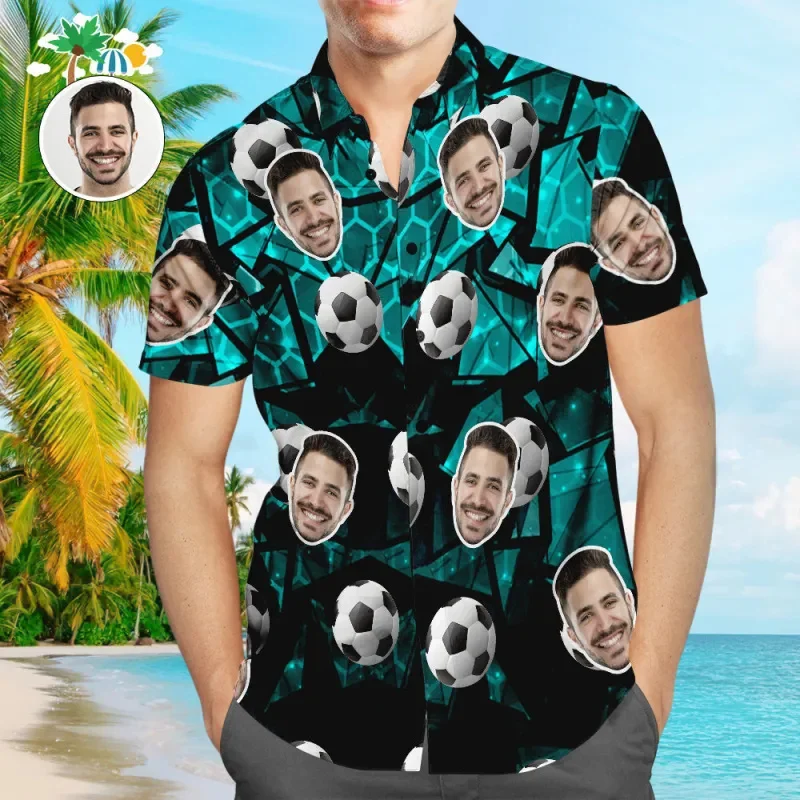 

Hawaiian Fashion 3D Printing Custom Faces Pictures Shirts For Men Funny Shirts & Blouses Women Short Sleeve Shirts Tops Clothing