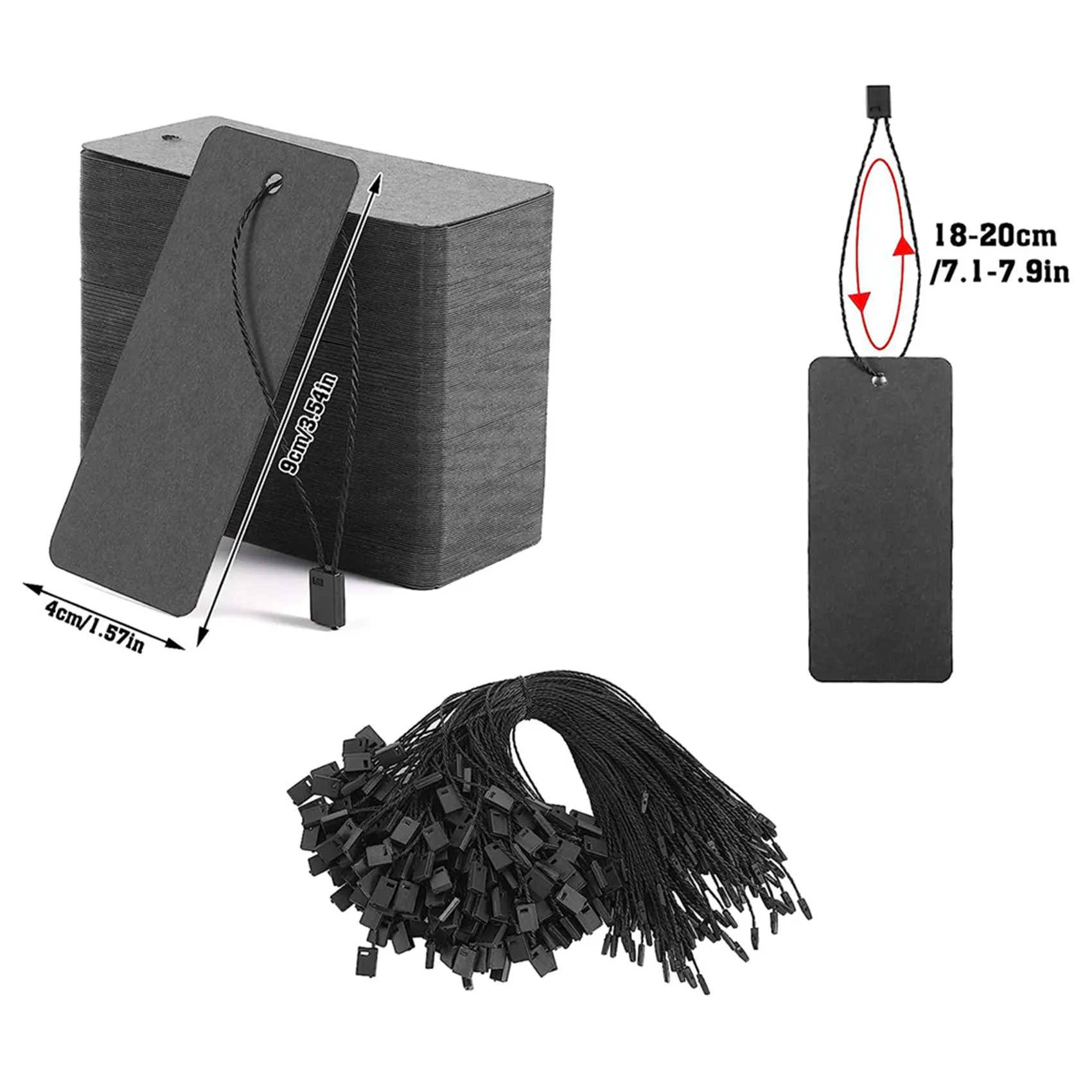 

Профессиональные черные ценники (1200 шт.) с веревкой, подарочные бирки с булавками, индивидуальные этикетки для одежды, черные бирки из крафт-бумаги