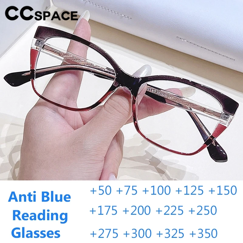 Square Resin Anti Blue Light Reading Glasses Fashion Spring Hinge Optical Presbyopic Eyeglass Custom Diopter+50~+600 #302772