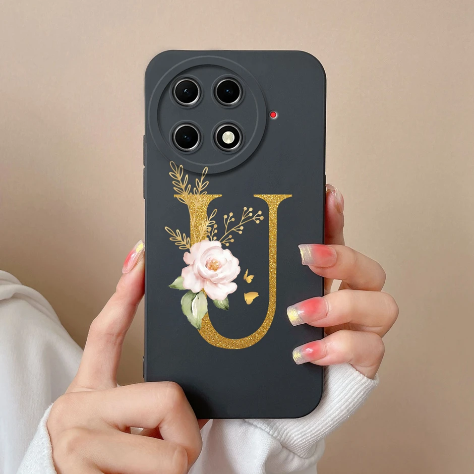 Phone Cases For Tecno Camon 30S Pro Art Flower 26 Letters Silicone Soft Cover For TecnoCamon30SPro Fandas TecnoCamon 30S Bumper