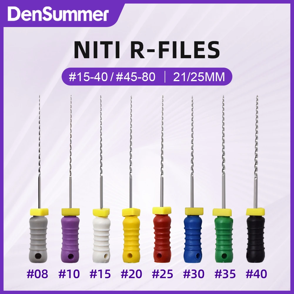 10 Boxes DenSummer Dental Root Canal Files 6Pcs/Box Nickel-titanium REAMER Files Hand Use 21/25mm Niti-R Files Dentistry Tools