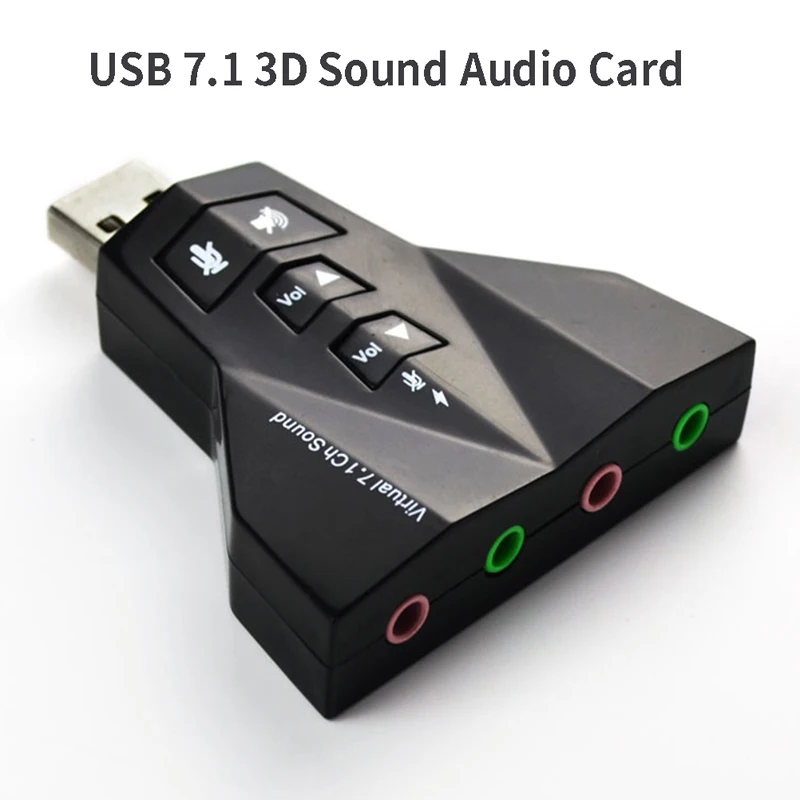 USB Virtual 7.1 Independent Sound Card Airplane Shaped Sound Card External Desktop Computer Laptop Driver Free