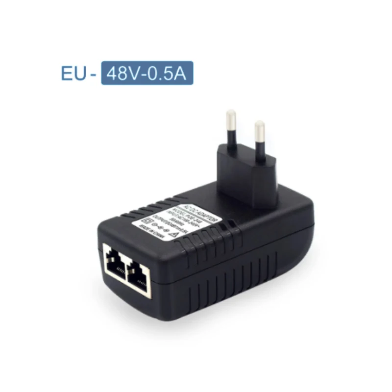 Inyector POE de 48V y 12V, enchufe de la UE, EE. UU. Y Reino Unido para cámara IP, adaptador Ethernet de alimentación, cámara CCTV