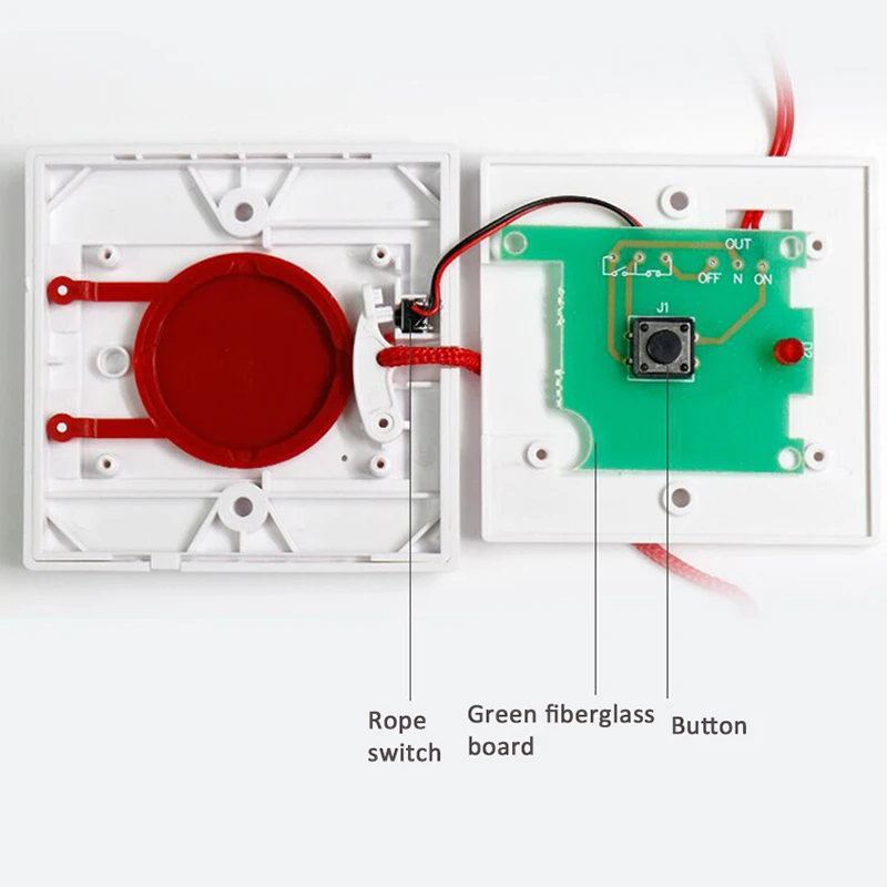 Botón de llamada de emergencia con cable montado en la pared, interruptor de emergencia de cuerda de tracción SOS, Panel de pared, alarma de incendios, botón Manual para Hospital y hogar