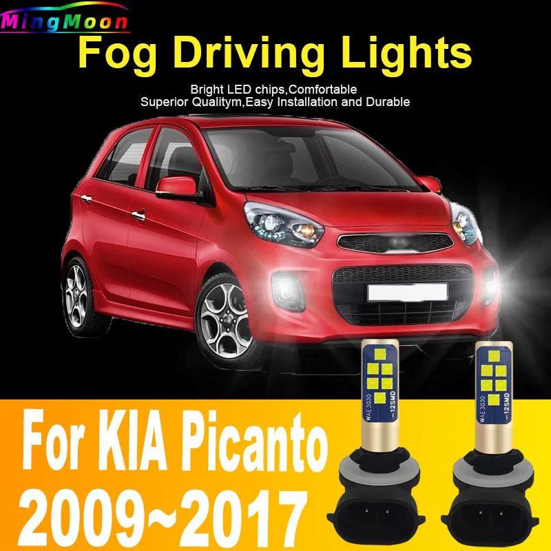 2x H27W2 881 Led Headlight Canbus No Error Car Bulb High Power H27 White Fog Light Diode Lamp 12v 55w For KIA Picanto 2009~2017