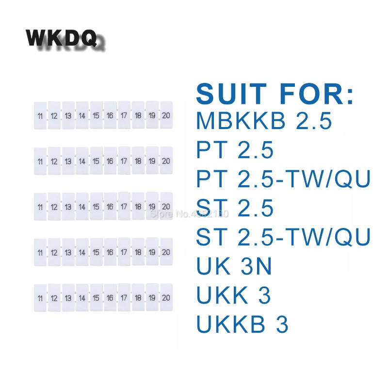 10Pcs ZB5 Label For PT2.5 ST2.5 UKK3 Standard Number Blank ZB 5 PT/ST-2.5 DIN Rail Terminal Block Accessories Zack Marker Strips
