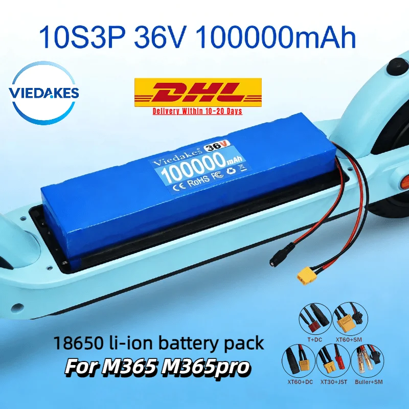 

Надежный как внешний аккумулятор: Аккумуляторная батарея 10S3P 18650, 36В 100000мАч, идеальная замена для электросамоката M365/M365Pro