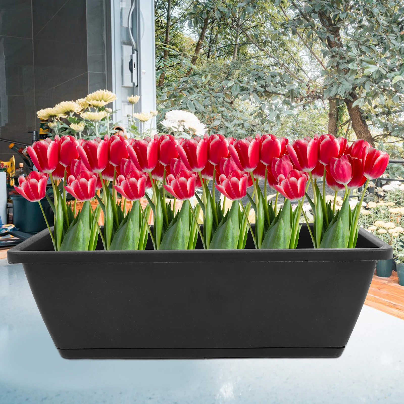 

Rectangular Pots for Plants Flower Planter Big Flowerpot Plastic