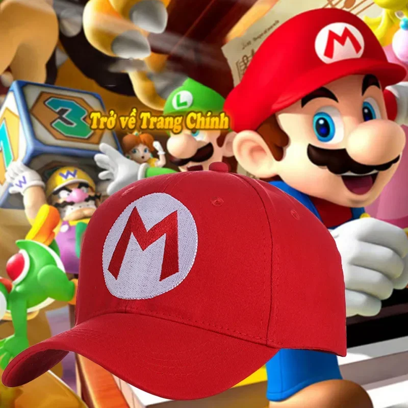 Super Mario Embroidery Baseball Cap Mario Bros Sun Hat Mario Luigi Anime Figures Toys Cartoon Trend Character Caps Kids Toy Gift