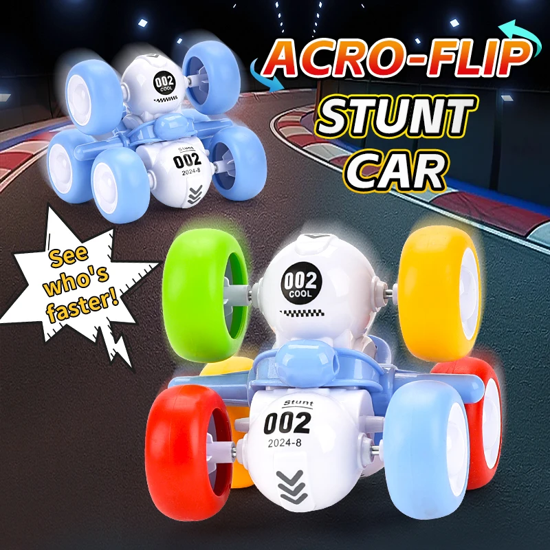 6-Wheel Stunt Car with Inertia Engine - Action-packed Kids' Toy for Exciting Tricks and Skills Development