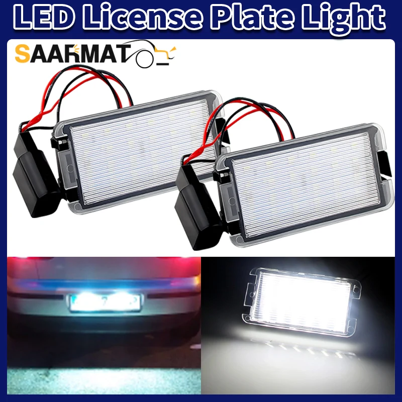 2Pcs Free Error Car LED License Plate Lights Number Plate Lamps Auto 12V For Seat Leon1M Ibiza Altea Cordoba MK2 MK1 Toledo III