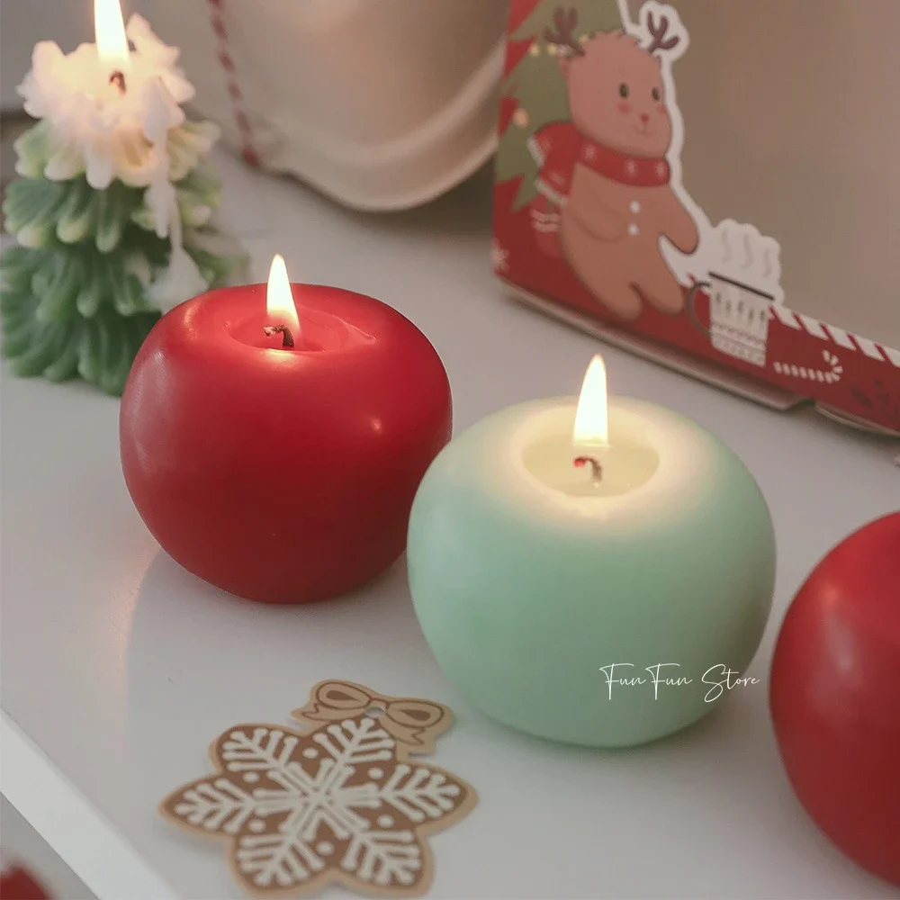 Christmas Apple Scented Candle Silicone Mold DIY Creative Plaster Dessert Mousse Cake Silicone Mold Christmas Eve Gift Decor